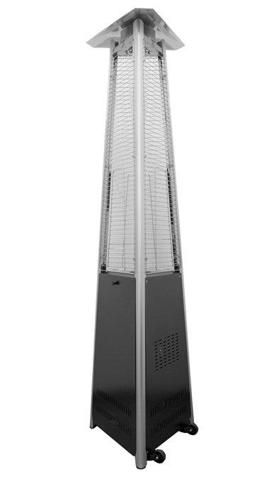 Tall Commercial Triangle Glass Tube Heater - Matte Black