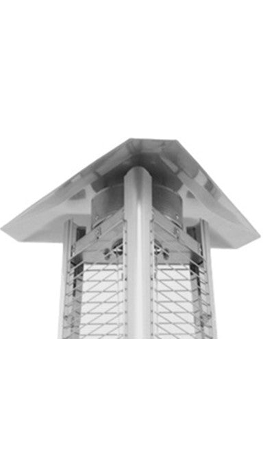 Tall Commercial Triangle Glass Tube Heater - Matte Black