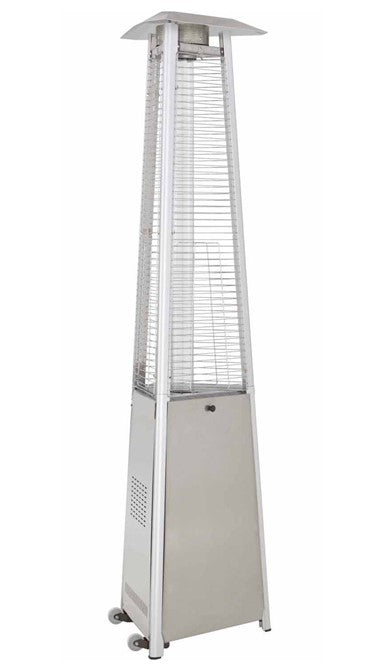 Tall Commercial Triangle Glass Tube Heater - Stainless Steel