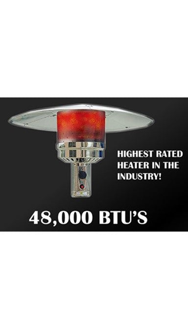 87" Tall Outdoor Patio Heater with Table - Hammered Bronze