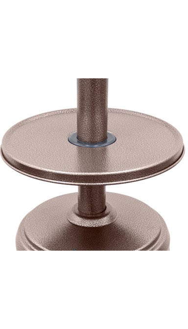 87" Tall Outdoor Patio Heater with Metal Table in Hammered Bronze