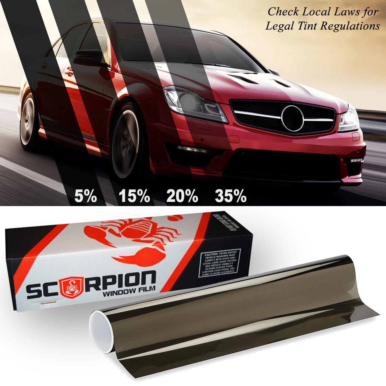 Scorpion Window Tint Carbon Series Dual-Ply 35% 40GÇ¦ x 100GÇ¦ roll