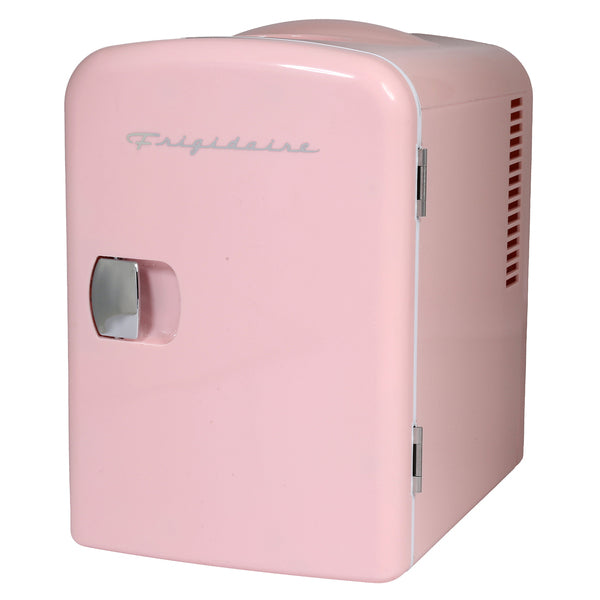 Frigidaire EFMIS149-PINK-COM 6 + 1 Can Mini Fridge with Can Holder on Top, Pink