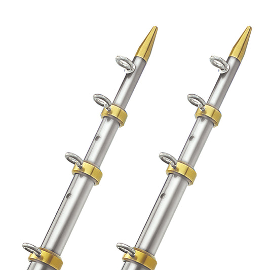 TACO 15' Telescopic Outrigger Poles HD 1-½" - Silver/Gold