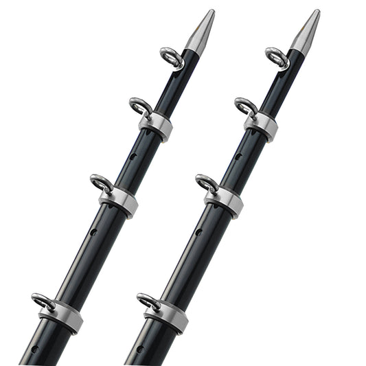 TACO 15' Telescopic Outrigger Poles HD 1-½" - Black/Silver