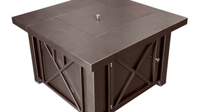 Decorative Hammered Bronze Fire Pit with Lid