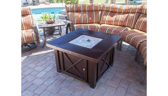 Decorative Hammered Bronze Fire Pit with Lid