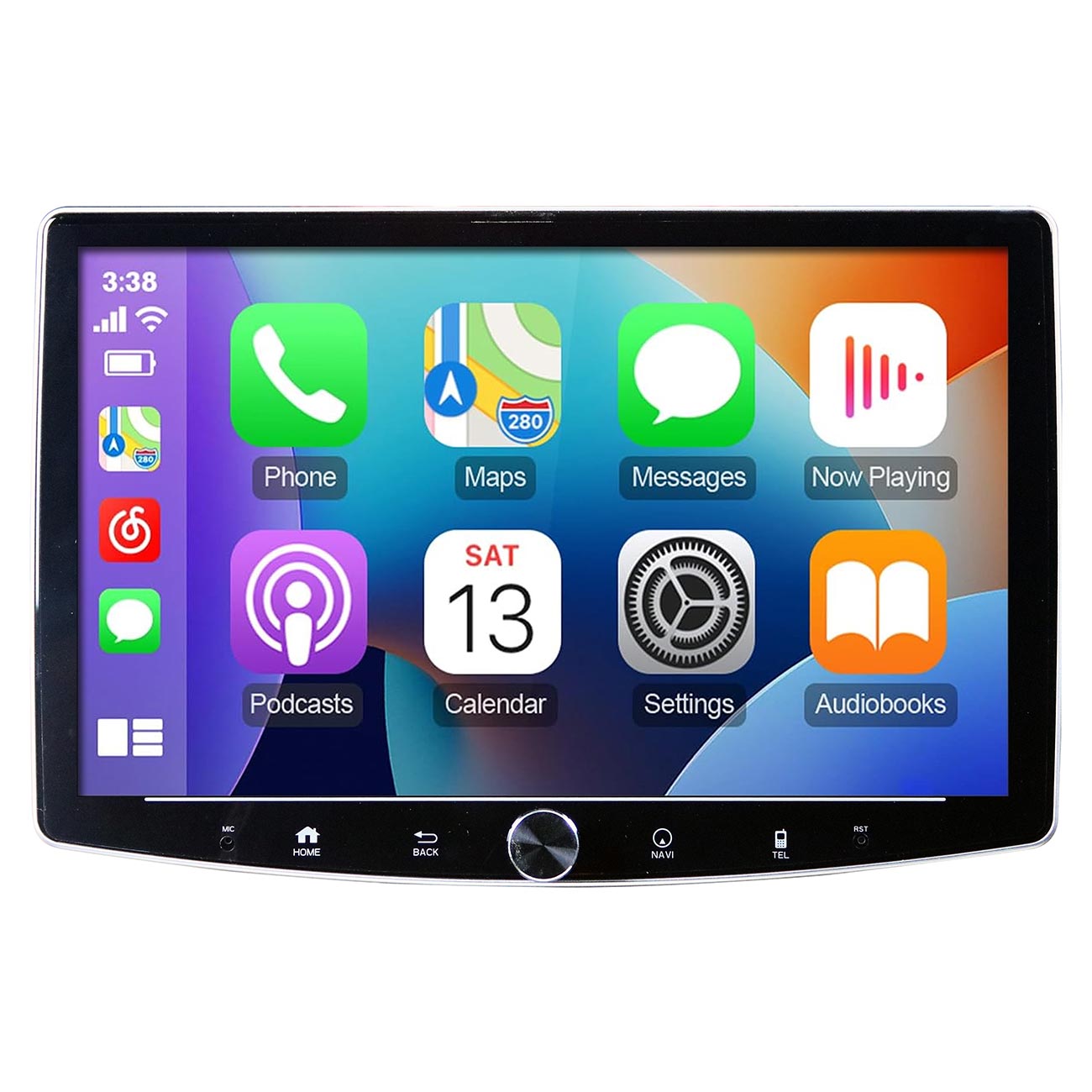 Elite Car Audio Single Din 360 Degree Swivel 10.1" AM/FM/BT Wireless CarPlay & Android Auto