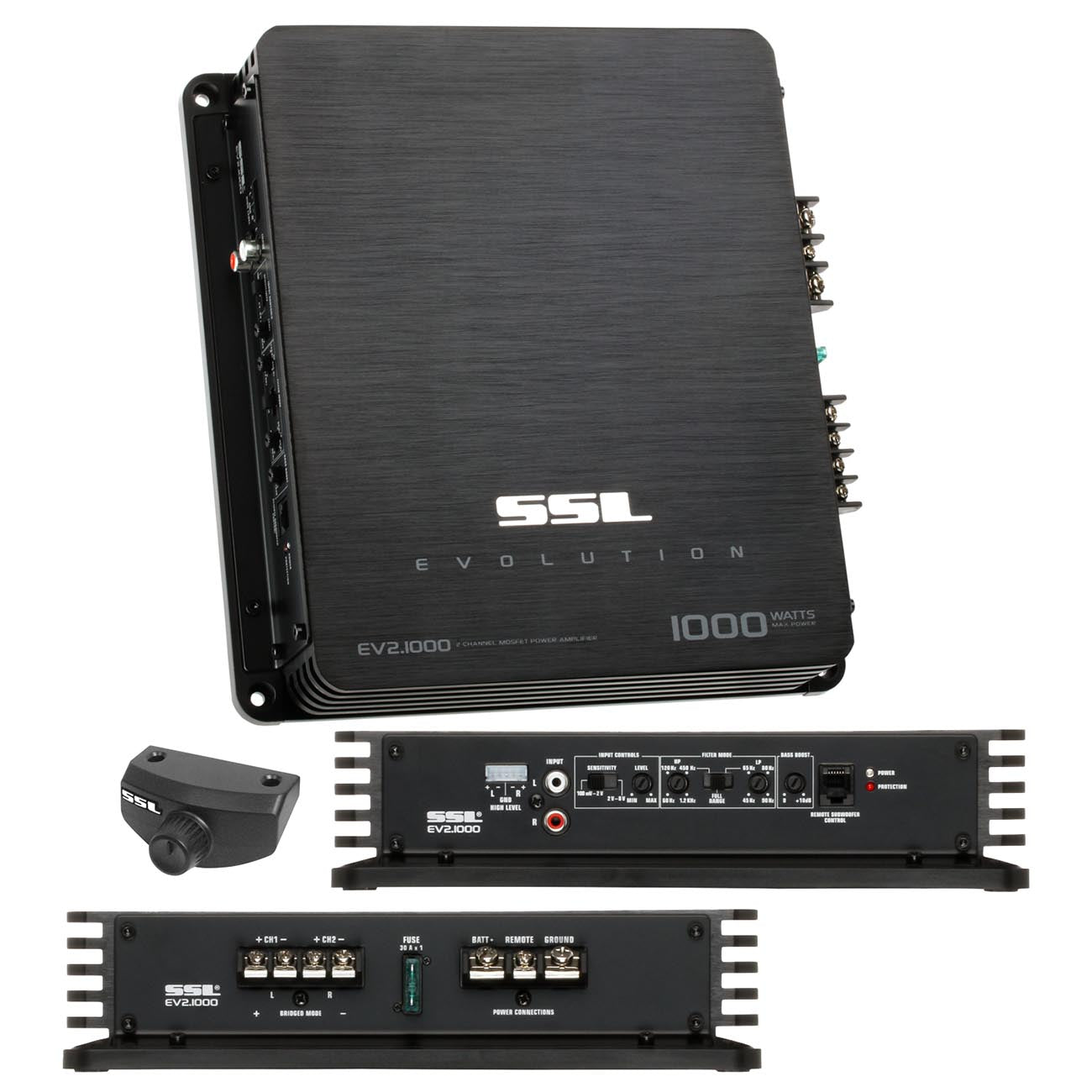 Soundstorm Mosfet 2CH 1000W Power Amplifier Remote Woofer level control