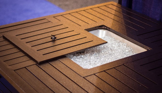 Square Extruded Aluminum Fire Pit with Lid
