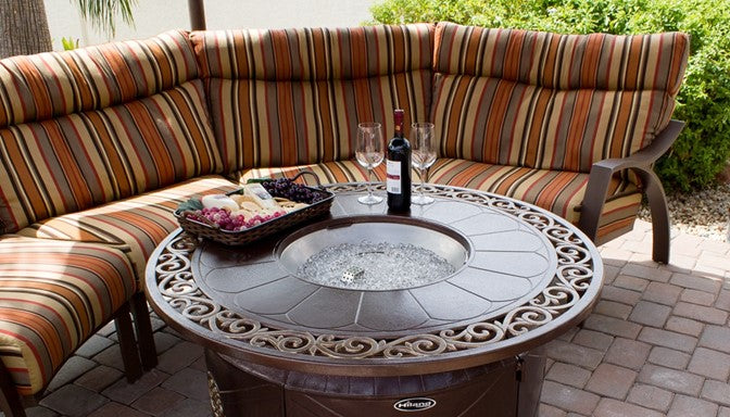 Circular Cast Aluminum Fire Pit with Lid