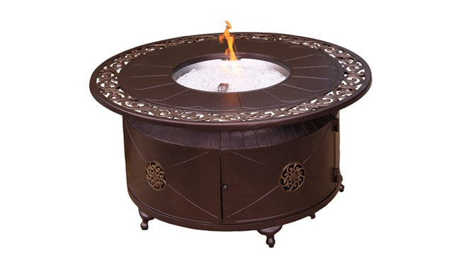 Circular Cast Aluminum Fire Pit with Lid