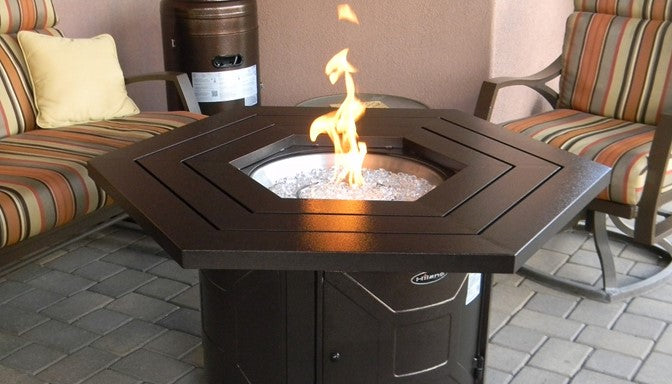 Hammered Bronze Hexagon Fire Pit