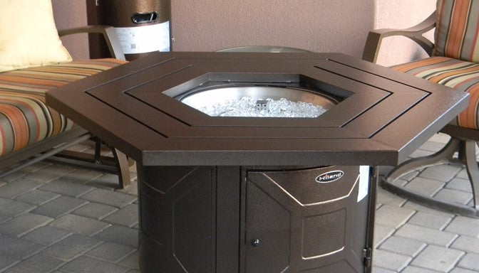 Hammered Bronze Hexagon Fire Pit