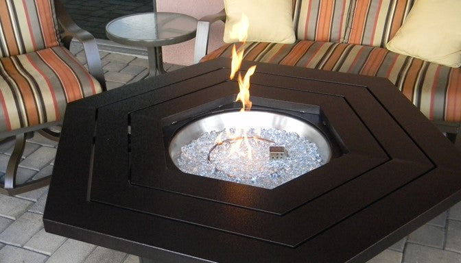 Hammered Bronze Hexagon Fire Pit