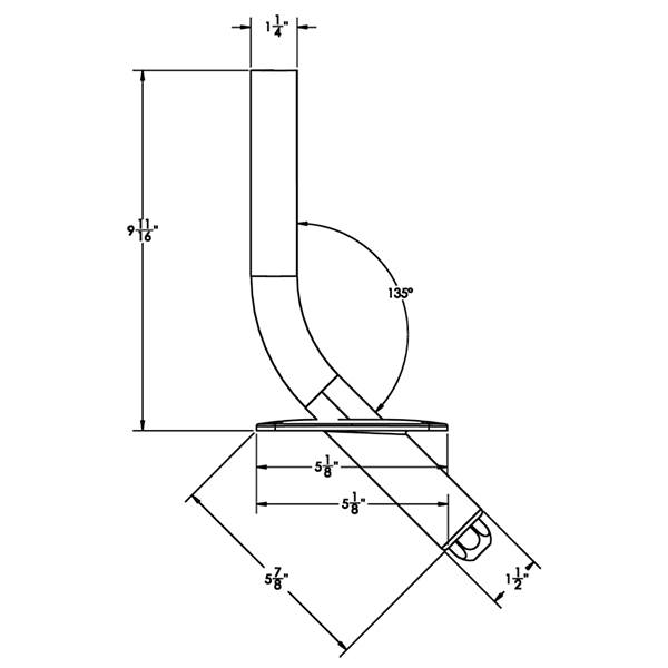 Taco Marine Striker Base Gunnel Mt 1 1/8" (Pr)