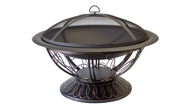 30" Wood Burning Fire Pit with Scroll Design