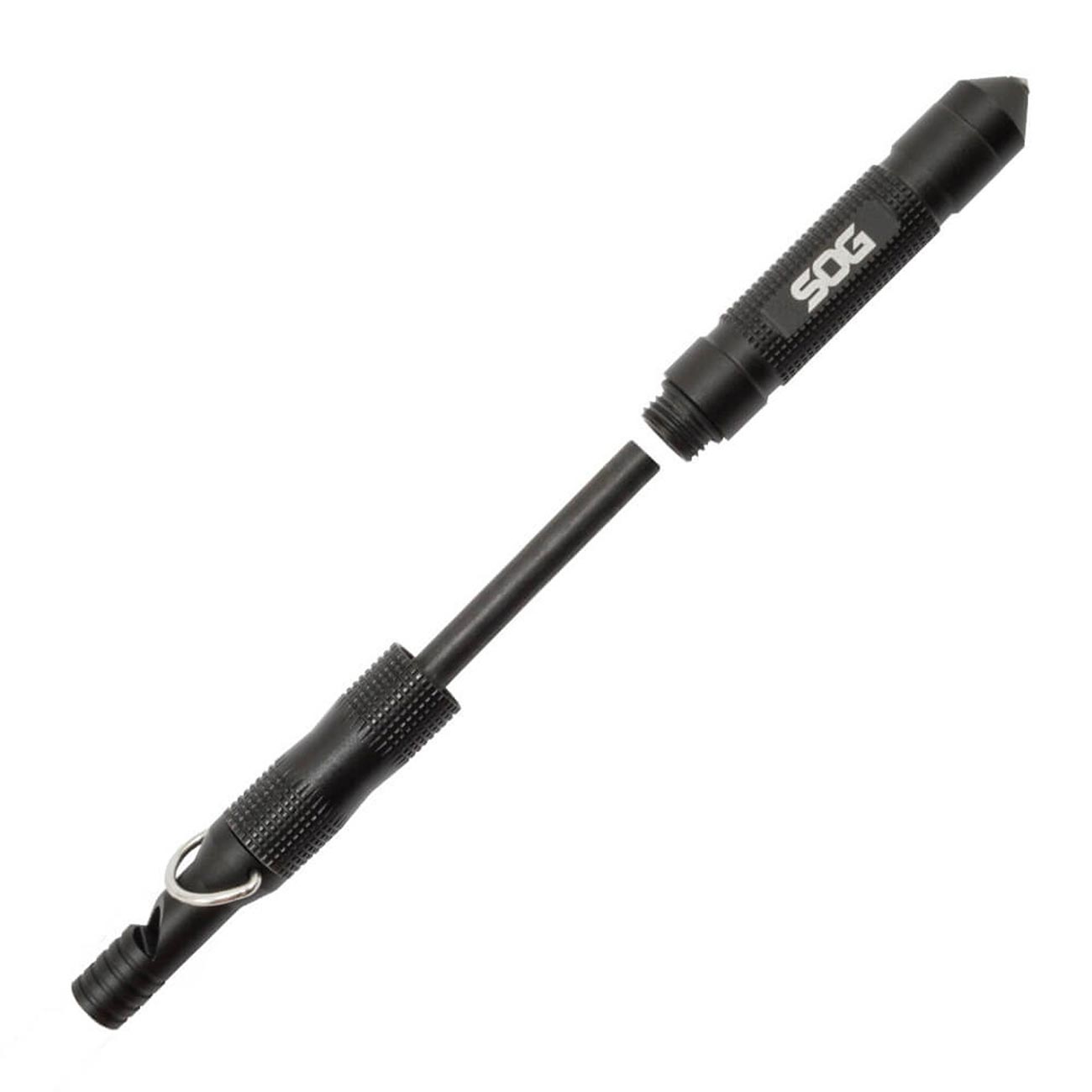 SOG Flint with Safety Whistle Fire Starter Tinder Compartment and Carbide Glass Breaker 4.3" Over