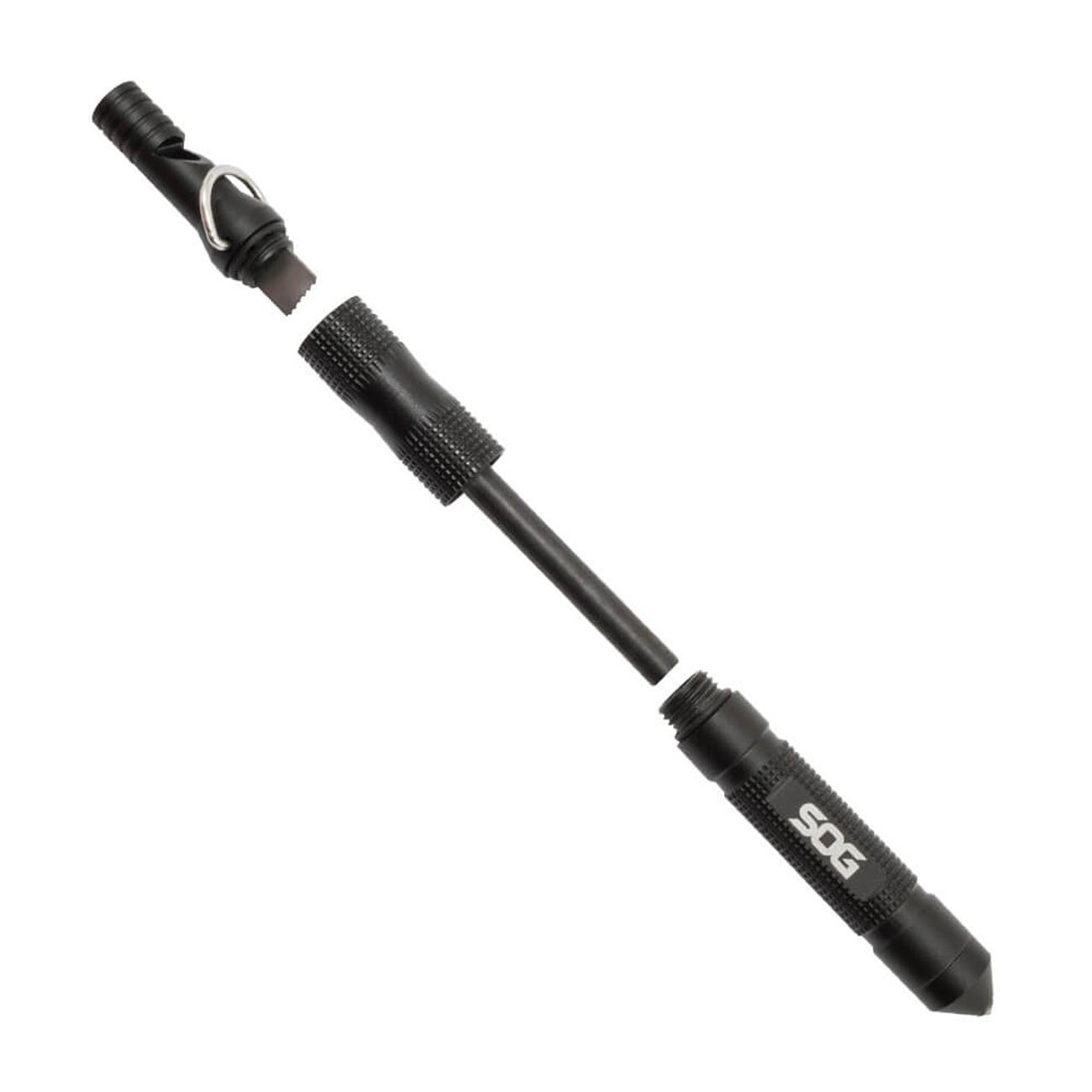SOG Flint with Safety Whistle Fire Starter Tinder Compartment and Carbide Glass Breaker 4.3" Over