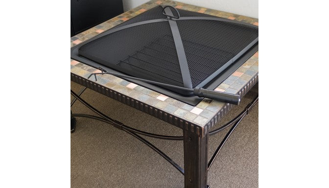 30" Square Slate Tile Wood Burning Fire Pit