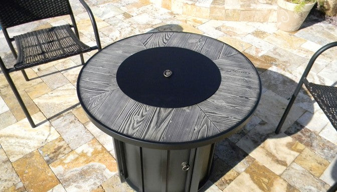 Wood Look Tile Top Fire Pit