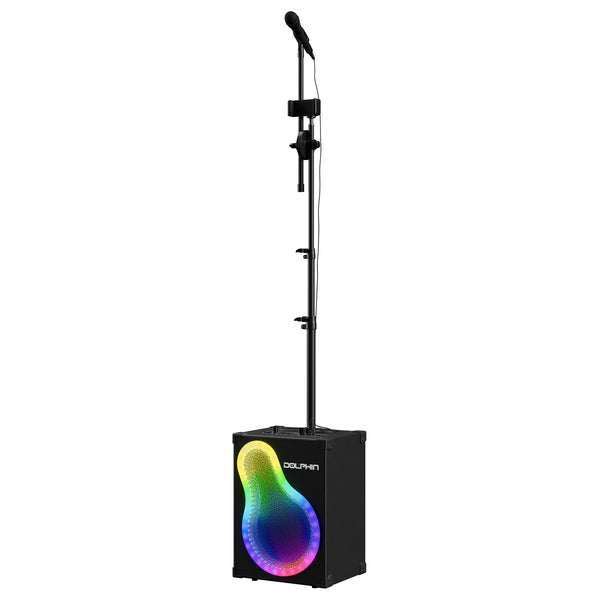 Dolphin Audio KP-500 20-Watt-RMS KaraokeBox 500 VocalPro Portable Bluetooth Karaoke and PA Speaker Kit with Lights, Wire