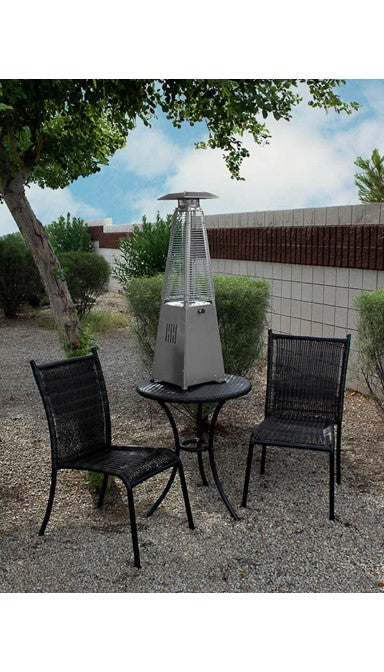 Tabletop Quartz Glass Tube Heater - Stainless Steel Finish