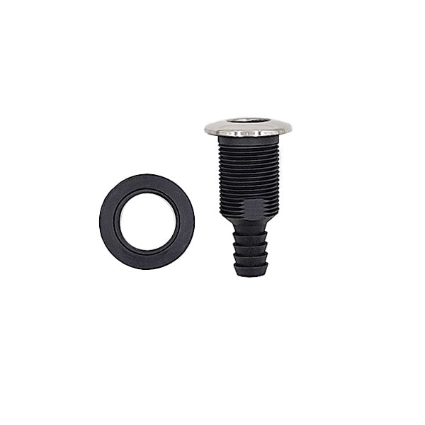 Gen3 Marine 3/4" Plastic Thru hull,nylon with SS316 Trim cover