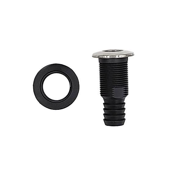Gen3 Marine 1" Plastic Thru hull,nylon with SS316 Trim cover