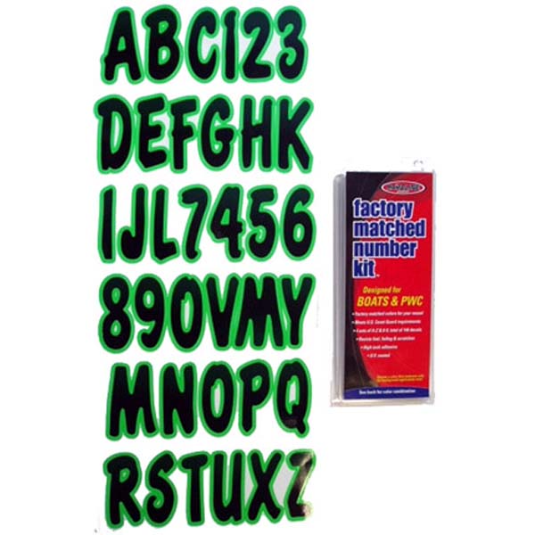 Hardline Products Letter Kit Blk/Kiwi