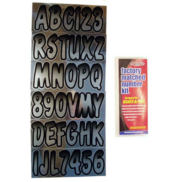 Hardline Products Letter Kit Chrome/Black