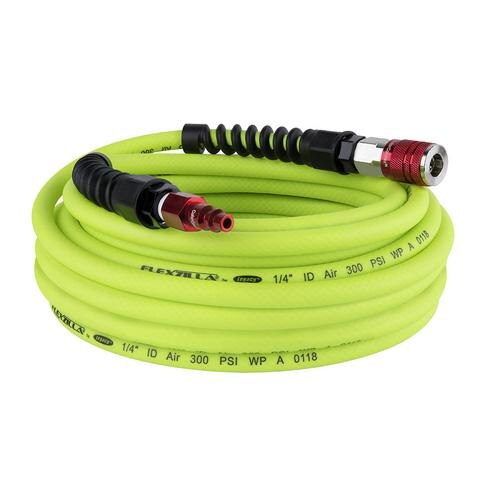Flexzilla Heavy Duty Lightweight Air Hose 1/4" x 50' with ColorConnex Coupler and Plug - (Red) Ty