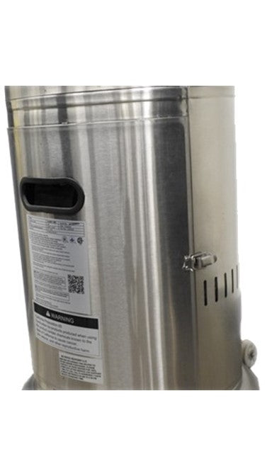 87" Tall Outdoor Patio Heater with Metal Table in Stainless Steel