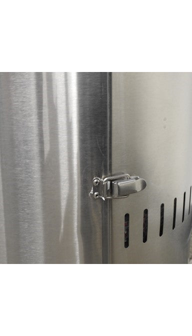 87" Tall Outdoor Patio Heater with Metal Table in Stainless Steel