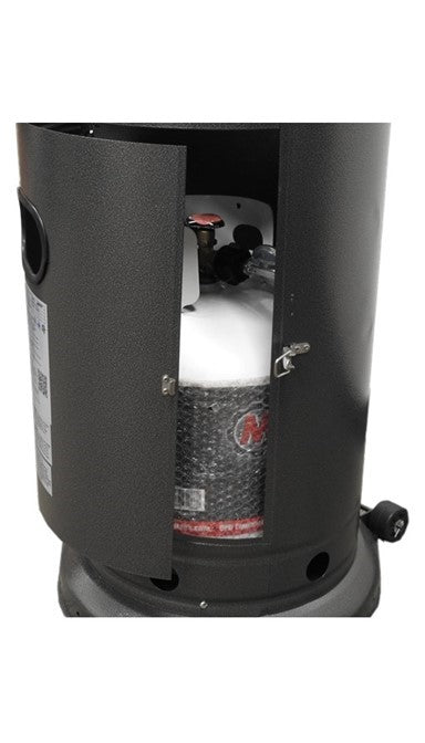 87" Tall Outdoor Patio Heater with Table - Hammered Silver