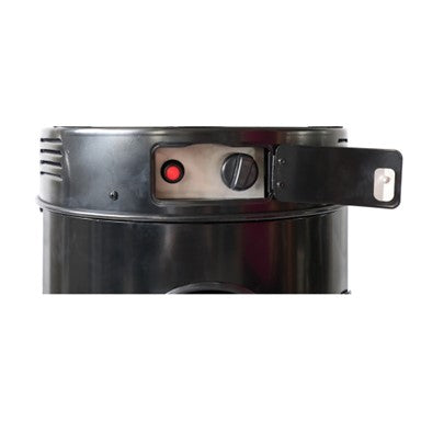 Round Commercial Glass Cylinder Patio Heater in Black with Black Tube