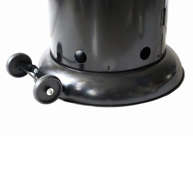 Round Commercial Glass Cylinder Patio Heater in Black with Black Tube