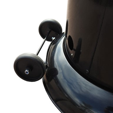 Round Commercial Glass Cylinder Patio Heater in Black with Black Tube