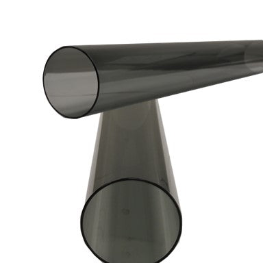 Round Commercial Glass Cylinder Patio Heater in Black with Black Tube