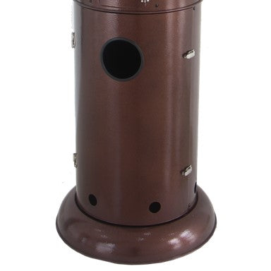 Round Commercial Glass Cylinder Patio Heater in Hammered Bronze with Clear Tube