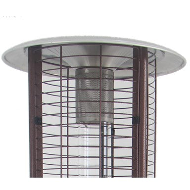 Round Commercial Glass Cylinder Patio Heater in Hammered Bronze with Clear Tube