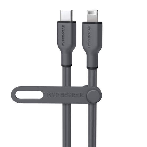 HyperGear 16009 USB-C to Lightning 10-Ft. Charge and Sync Flexi Pro Soft-Touch Silicone Fast Charge Cable, for Smartphon