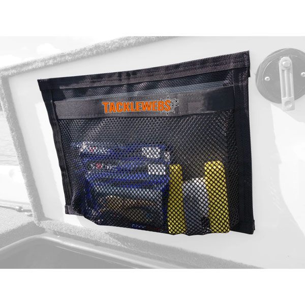 TackleWebs 16"W x 12"H Black Hook/Loop Adhesive Pouch