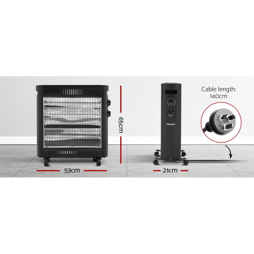 Devanti 2200W Infrared Radiant Heater Portable Electric Convection