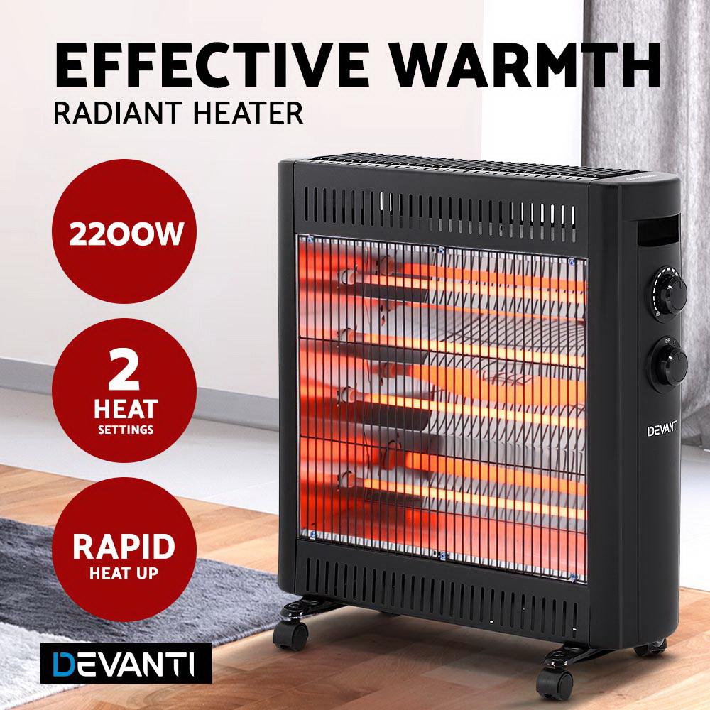 Devanti 2200W Infrared Radiant Heater Portable Electric Convection