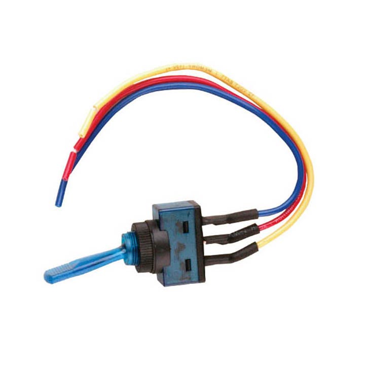 Nippon illuminated toggle switch with 6" lead wire blue