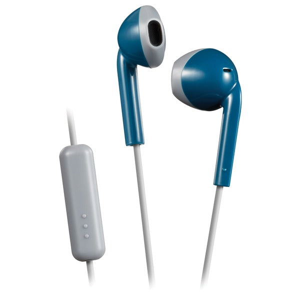 JVC HAF19MAH Wired Retro In-Ear Earbuds with In-Line Mic/Remote and 3.5-mm Connector, HAF19M (Blue)