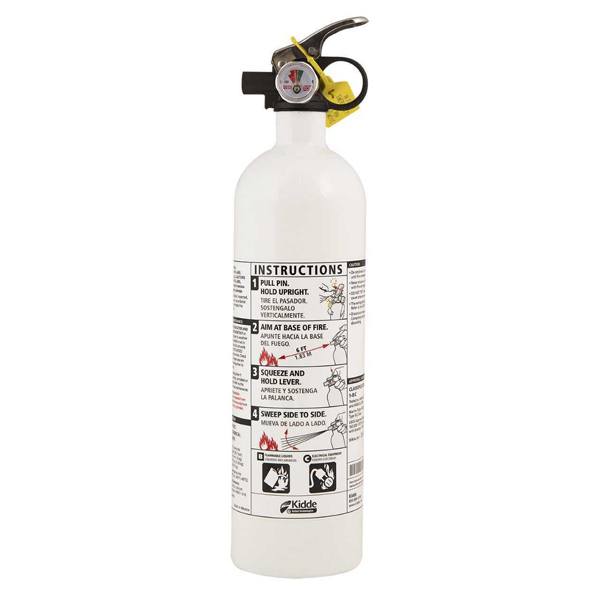 Kidde 2 lb BC Mariner PWC Extinguisher w/ Metal Valve & Plastic Strap Bracket (Disposable)