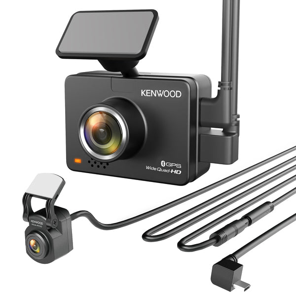 KENWOOD DRV-A510WDP DRV-A510WDP 1440p/1080p Compact Dual Dash Cams for Front and Rear 12-/24-Volt Systems with 2-In. Dis