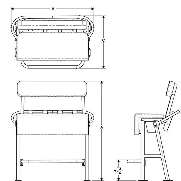 Taco Marine Neptune Iii Leaning Post-Alum Rh W/Backrest